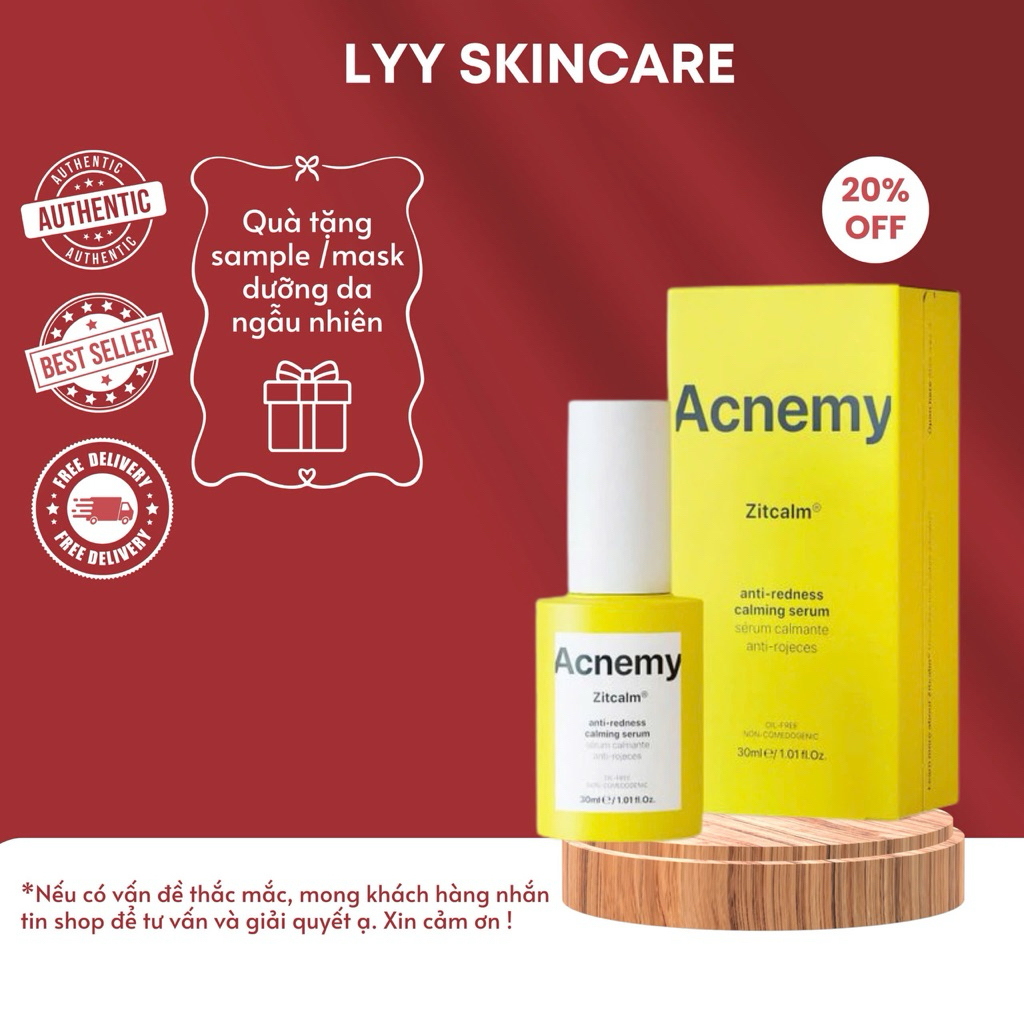 Huyết thanh giảm đỏ, làm dịu da Acnemy Zitcalm anti- redness calming serum 30ml