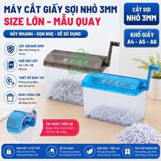 Máy hủy tài liệu A5-A4 Cho văn phòng bằng tay. Máy cắt vụn hủy giấy. Máy cắt giấy bỏ hộp quà. Máy cắt giấy trang trí