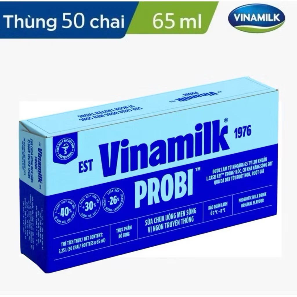 1 thùng proby vinamilk nguyên vị 65ml