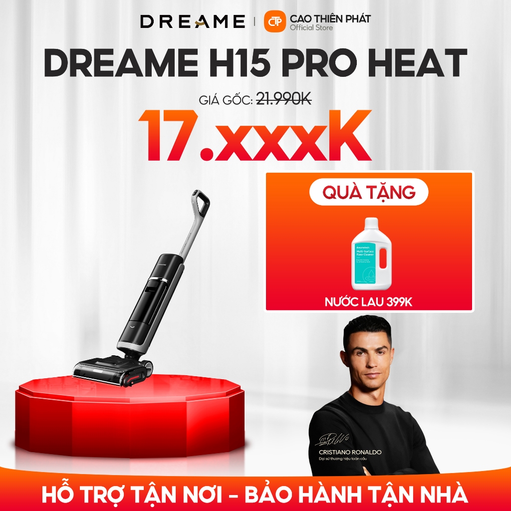 Máy Hút Bụi Lau Sàn Dreame H15 Pro Heat Cầm Tay Điều Khiển Qua Ứng Dụng BH 24 tháng