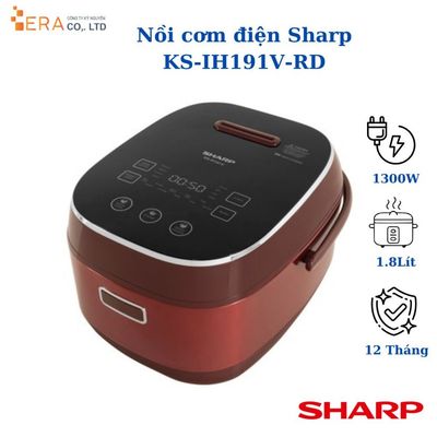Nồi Cơm Điện Cao Tần 1.8L Sharp KS-IH191V, Công Suất 1300W, Hàng Chính Hãng Bảo Hành 12 Tháng
