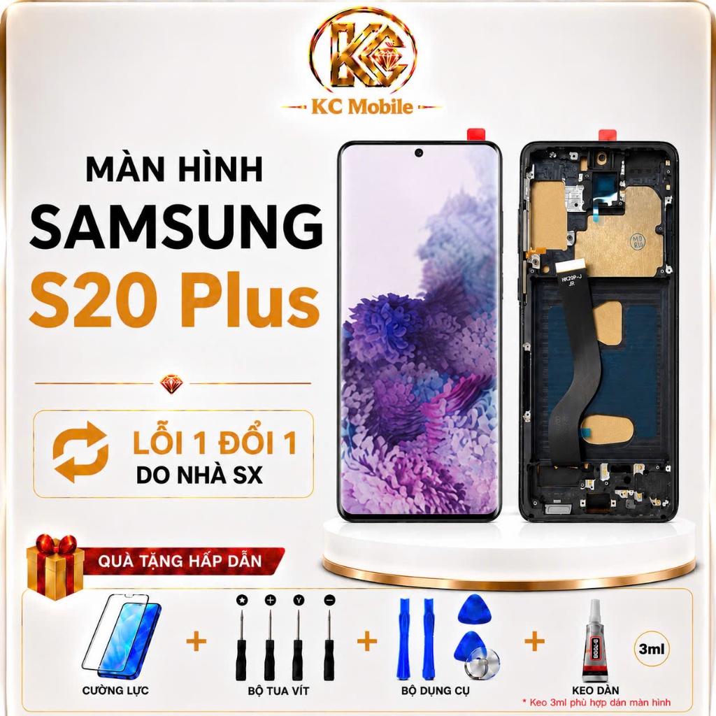 📞Màn Hình Samsung S20 Plus Liền Khung QX / 2IC – Full Bộ, Cảm Ứng Mượt, Hiển Thị Đẹp 🚚