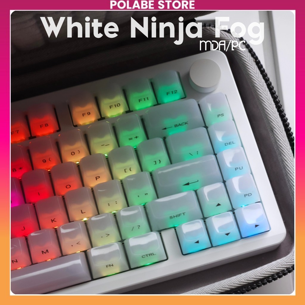 Keycap White Ninja Fog MDA ASA Horoscope Keycap Pudding Profile PBT bàn phím cơ Polabe Store Keycap 
