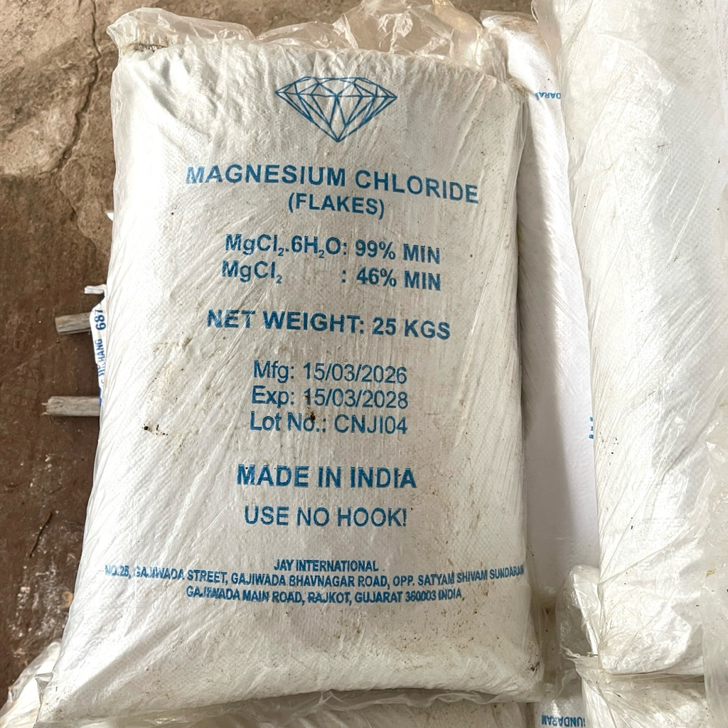 MAGNESIUM CHLORIDE Ấn Độ (MgCl₂) 99% 25kg – BỔ SUNG KHOÁNG CHO AO NUÔI TÔM CÁ