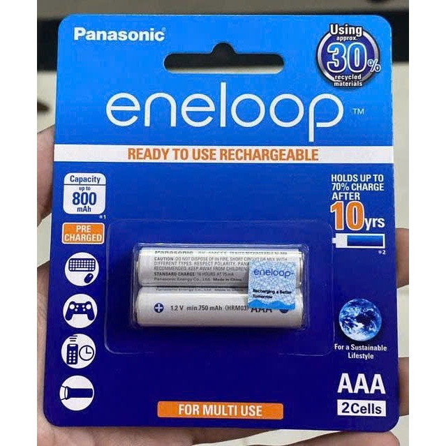 2 vỉ pin sạc AAA Panasonic Eneloop BK-4MCCE/2BT 800mah