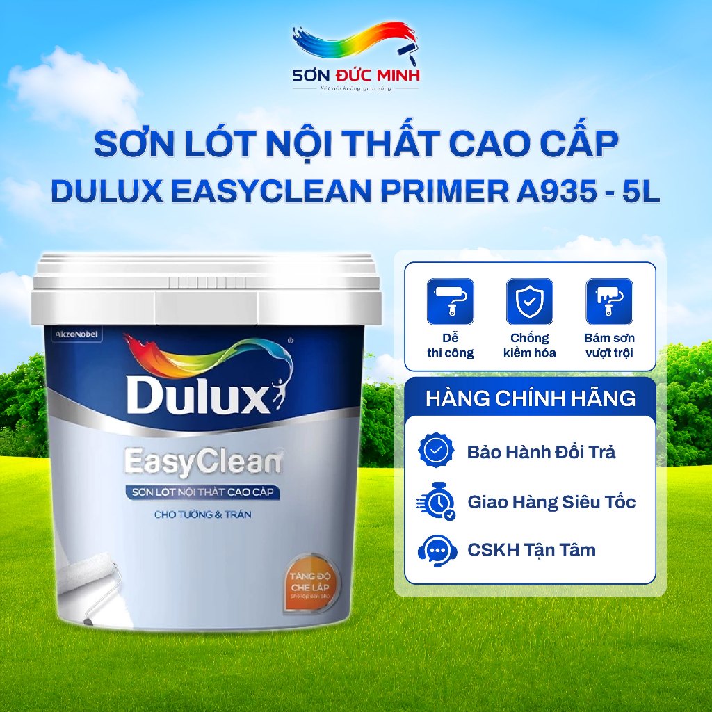 Sơn Lót Nội Thất Dulux A935 5L Easyclean, Sơn Lót Chống Kiềm Tăng Bám Dính Cho Sơn Phủ