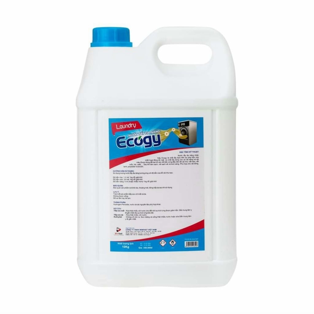 Chất Kiềm, Trung Hoà, Tẩy Đa Năng 10L Ecogy hỗ trợ giặt ủi, tẩy vết bẩn, cho giặt là, nhà nghỉ,...