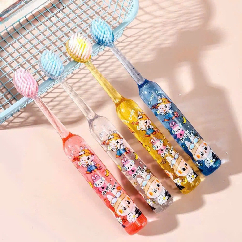 Set vi 4 bàn chải cho bé hoạ tiết Labubu siêu dễ thương (DA)