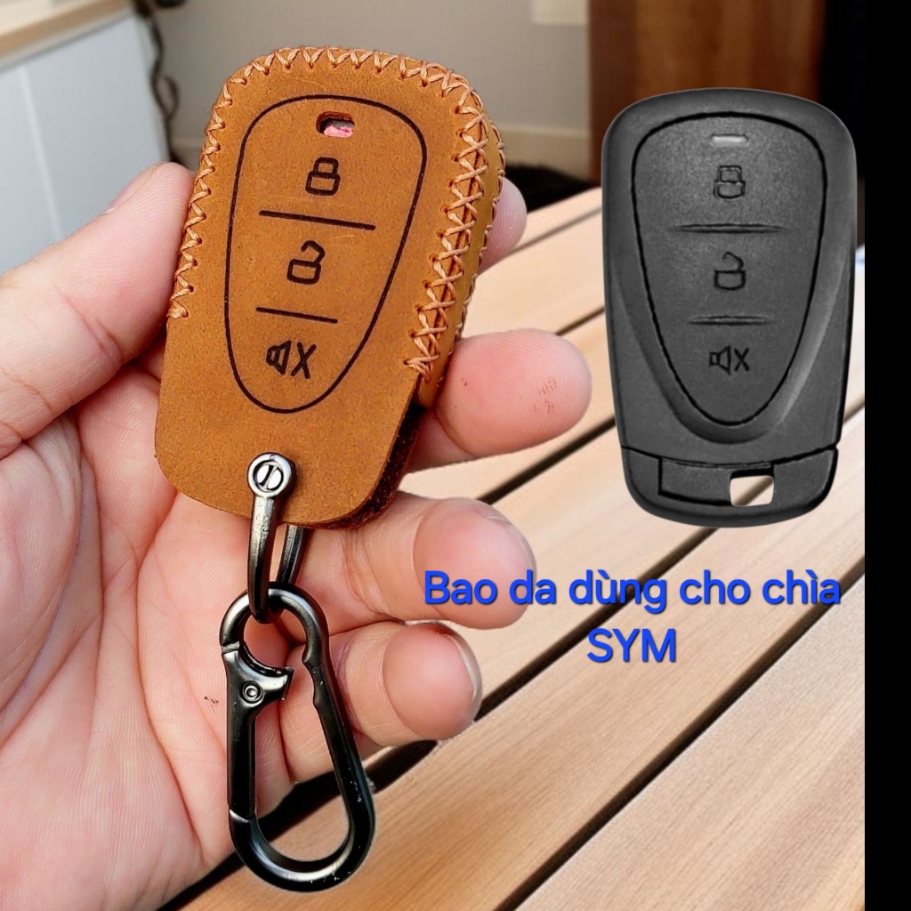 Bao da chìa khoá xe SYM TPBW 125, TUSCANY 150, PRITI 125, NAGA 150, handmade thủ công da thật