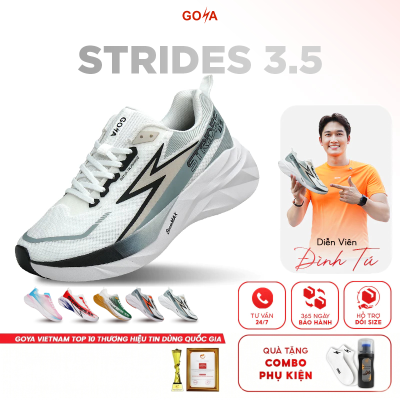 [MỚI] Giày Thể Thao Chạy Bộ Nam Nữ GOYA STRIDES 3.5 Năm 2026 -  Êm Ái Vượt Trội, Thoáng Khí 2