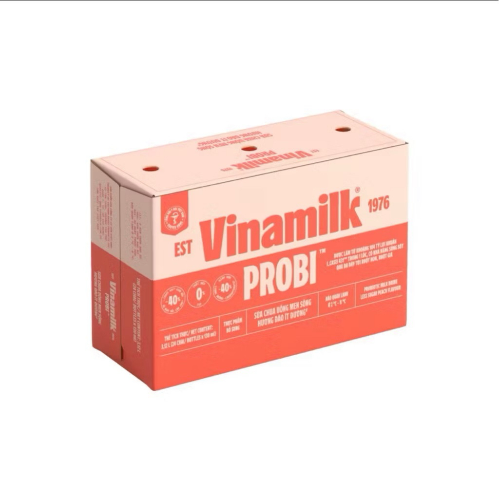 1 thùng men proby Vinamilk vị đào 130ml
