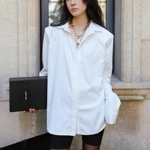 [GÓC PASS ĐỒ] Áo Sơmi Đôn Vai Trắng Eclipse Clothing