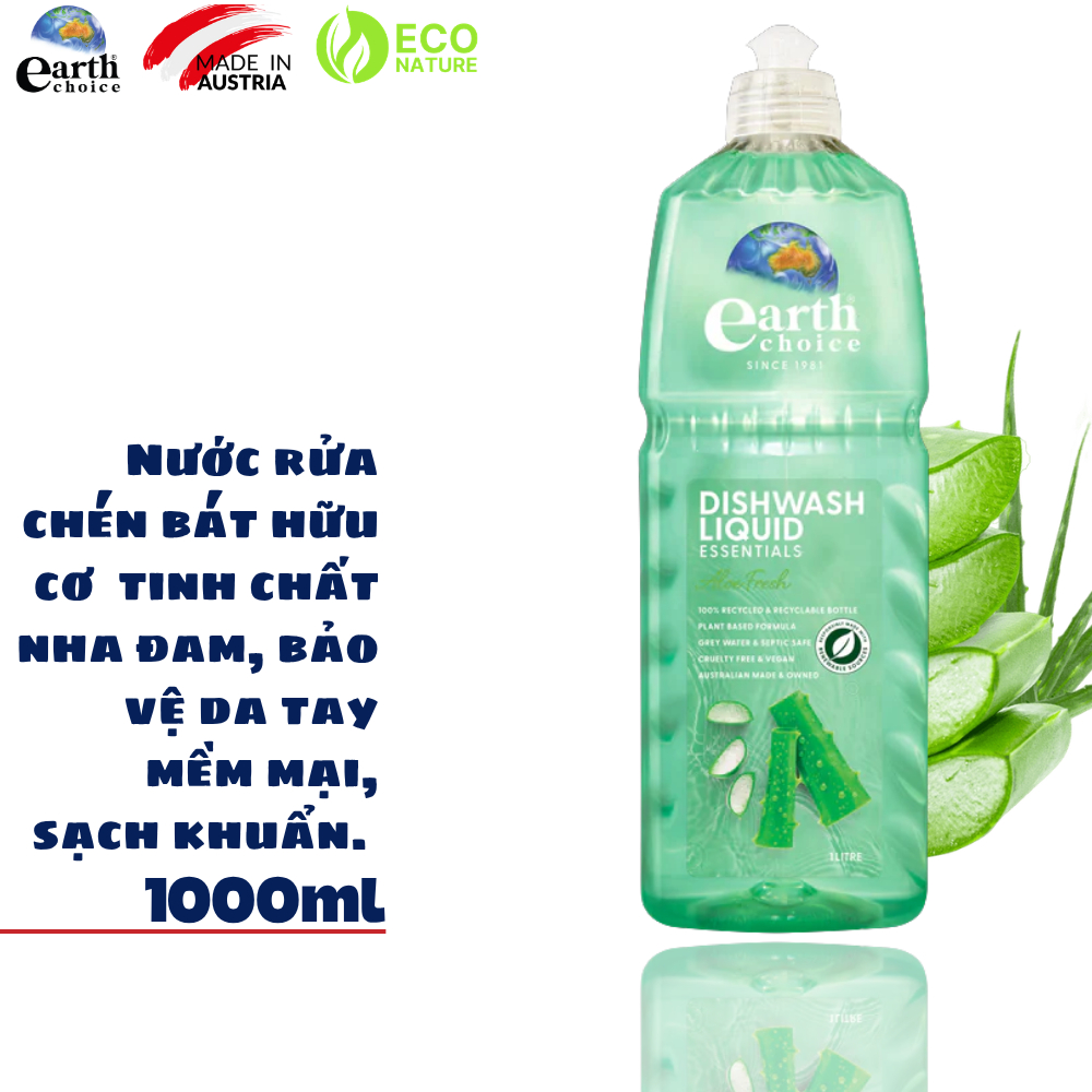 Nước rửa chén bát hữu cơ Earth Choice - 1 lít - NK Úc