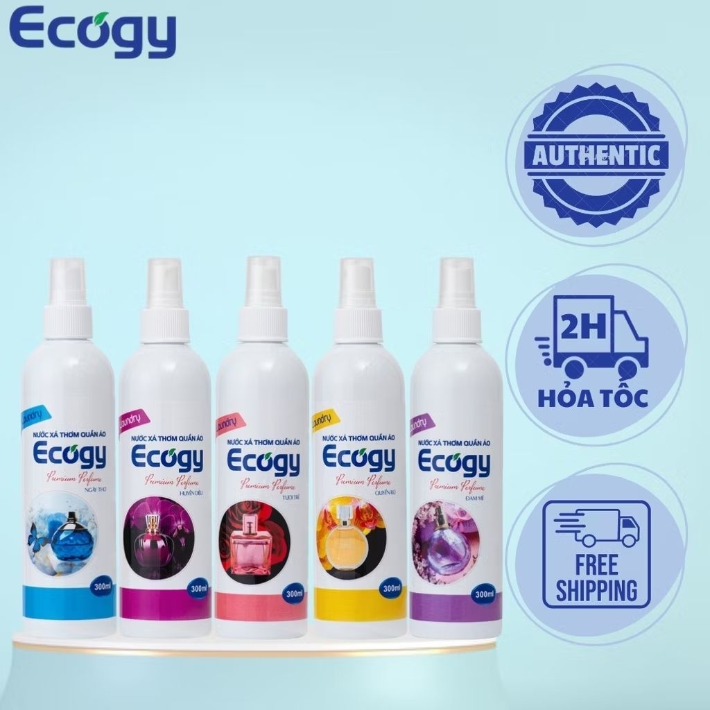 [ Xịt Thơm Vải Ecogy ] Chai xịt thơm vải Ecogy 300g công nghệ lưu hương kép xịt phòng, tủ quần áo, s