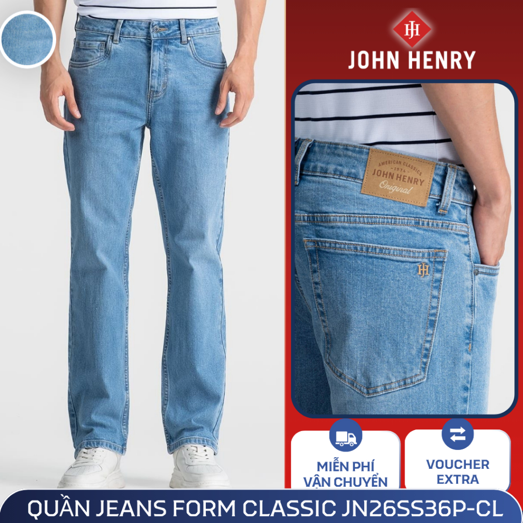 Quần Jean Dài Nam Form Ôm Slimfit JOHN HENRY JN26SS29T-SL - Cotton Spandex Vải mềm Thoải Mái Co Giãn