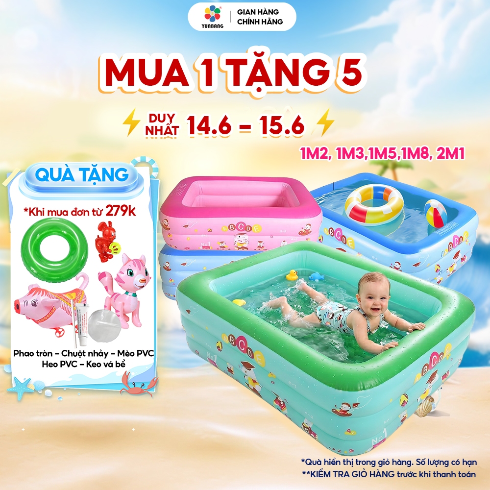 Bể bơi cho trẻ em hồ bơi cho bé phao bơi cho bé bể bơi gấp gọn cho bé 2-3 tầng chất liệu PVC cao cấp