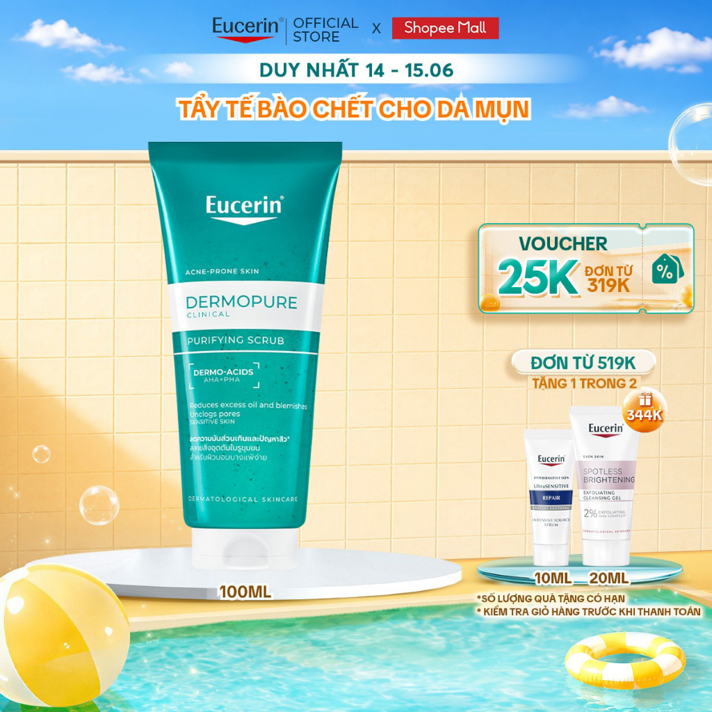 Tẩy tế bào da chết Eucerin® DermoPure Clinical Purifying Scrub 100ml