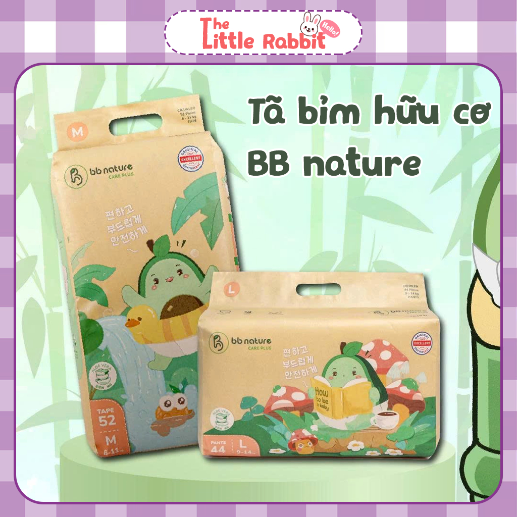 [ COMBO 2 BỊCH ] Tã Bỉm BB NATURE Care Plus/ BB NATURE Classic cho bé | The Little Rabbit