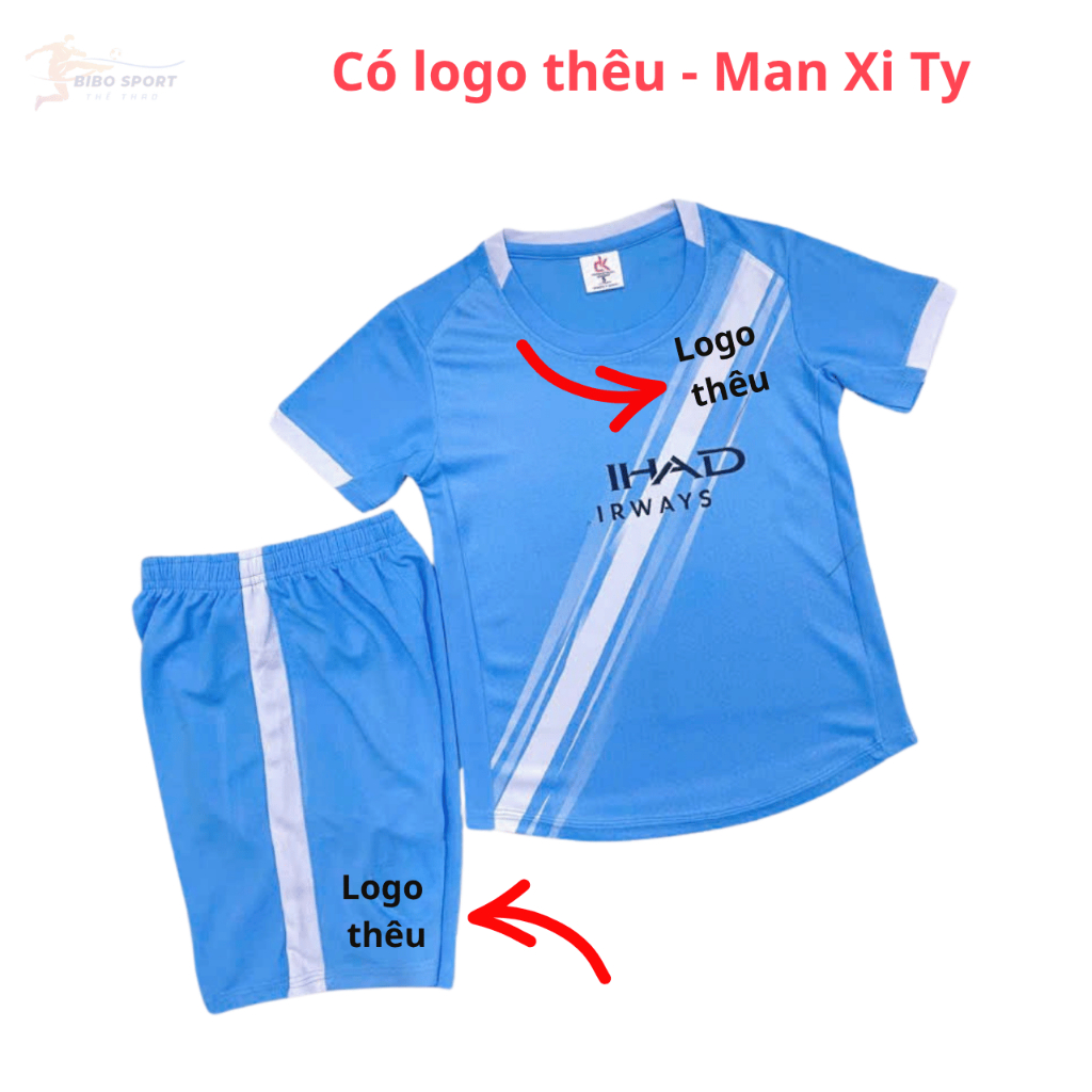 Quần Áo Bóng Đá Trẻ Em Man City Biển - Vải mè Nhật Cao Cấp DK – In Tên Số Theo Yêu Cầu BIBO SPORT