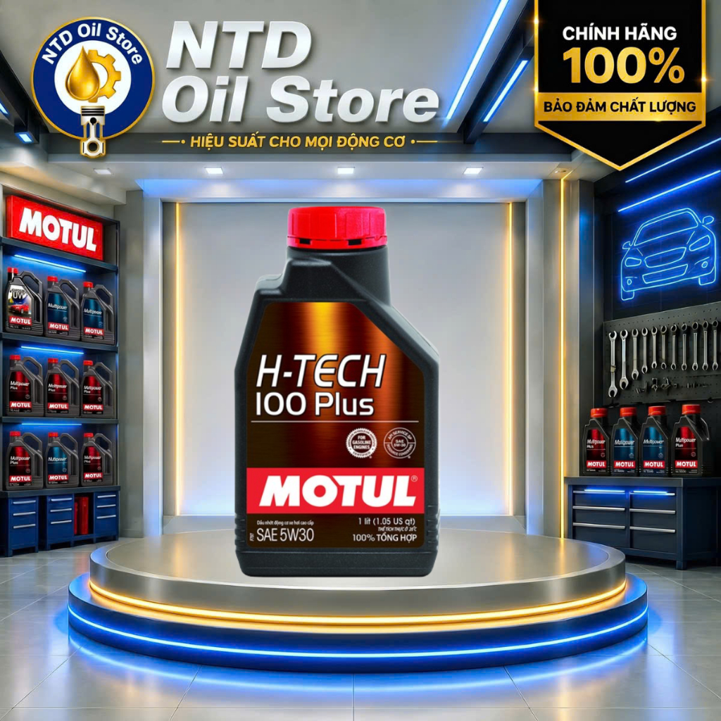 MOTUL HTECH 100 PLUS 5W30 - Nhớt ô tô cao cấp  API SQ; ILSAC GF-7A, 100% tổng hợp - chính hãng