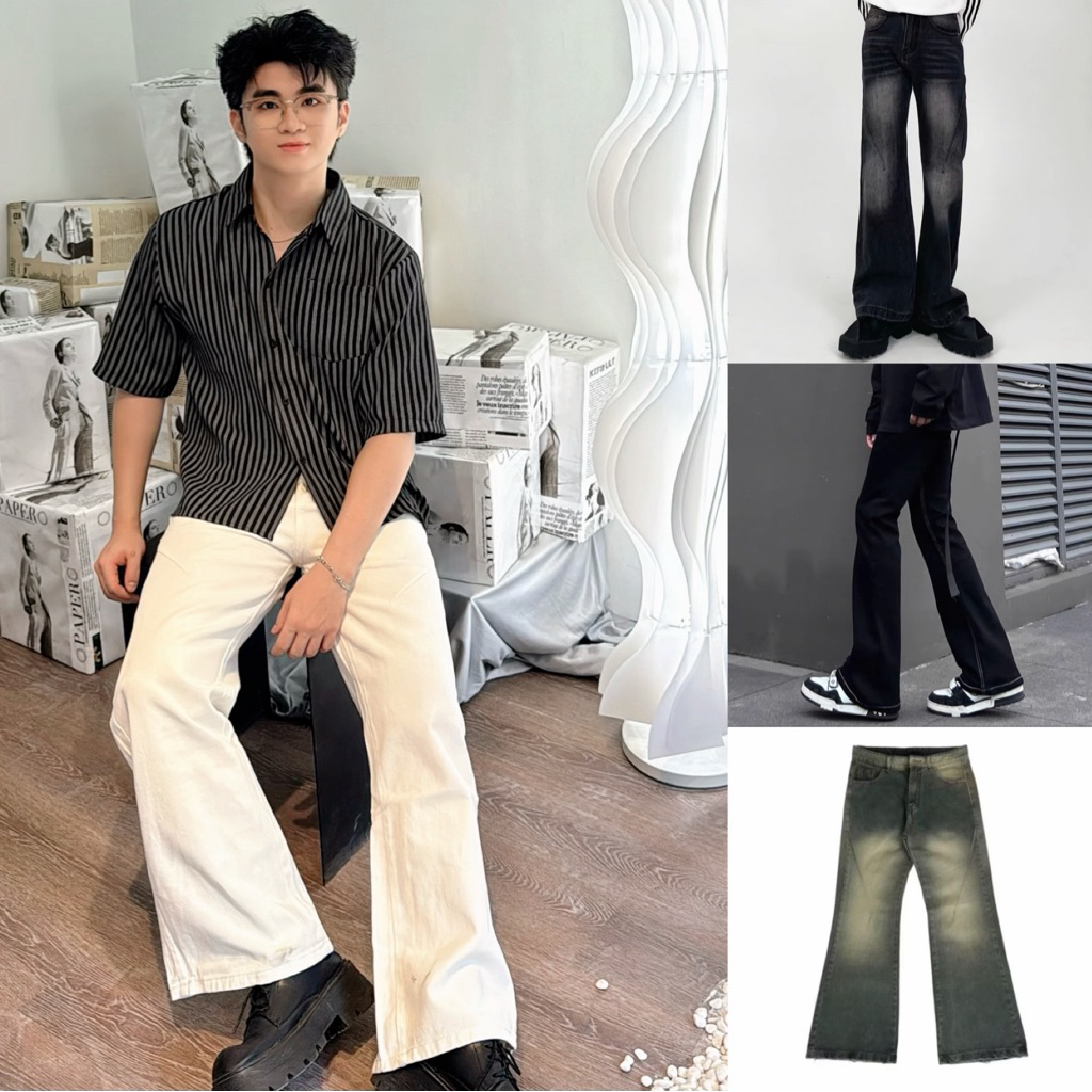 Quần Jean Ống Loe Thời Trang Hot Trend Chất Dày Dặn Lên Form Tôn Dáng Mr Smile 99 QJ049
