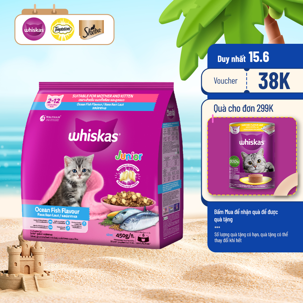 Hạt Khô Cho Mèo Con WHISKAS Junior, 450g.