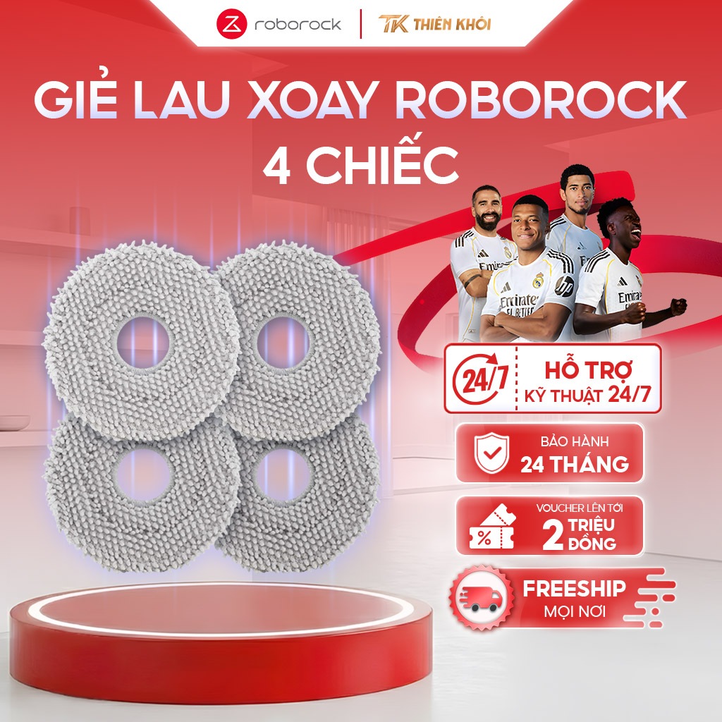 Giẻ Lau Xoay Roborock Qrevo Chính Hãng | Phụ Kiện Robot Hút Bụi Qrevo, Pro, QR798, 5AE, Edge 5V1
