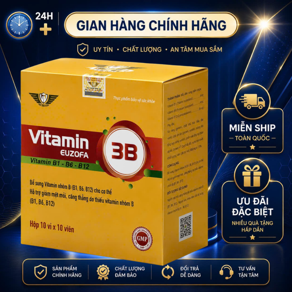 💙 Vitamin 3B Plus New Chính Hãng – Hộp 100 Viên Dạng Vỉ Tiện Lợi  Vitamin 3B Plus New là sản phẩm bổ