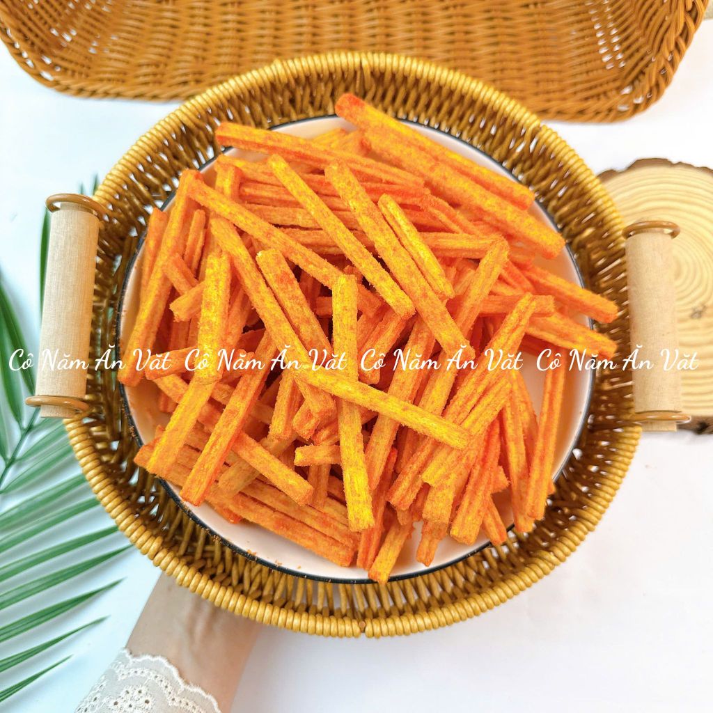Snack Que Phô Mai Ngó Sen, Bim bim khoai tây ngó sen lắc phô mai thơm ngon, Đồ ăn vặt