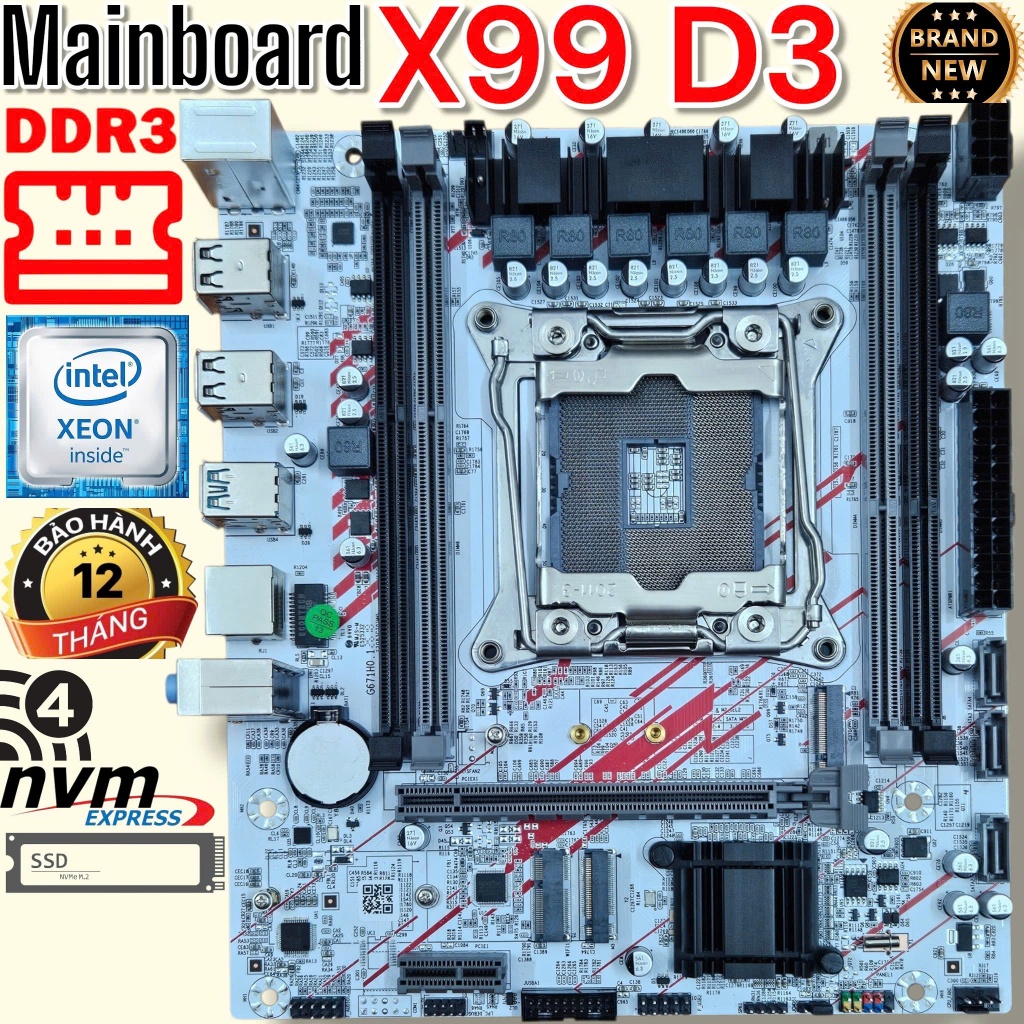 Mainboard OEM X99 WiFi D3 - Mới 100% FullBox - BH 12Th - Rẻ Nhất Sàn - Bo Mạch Chủ
