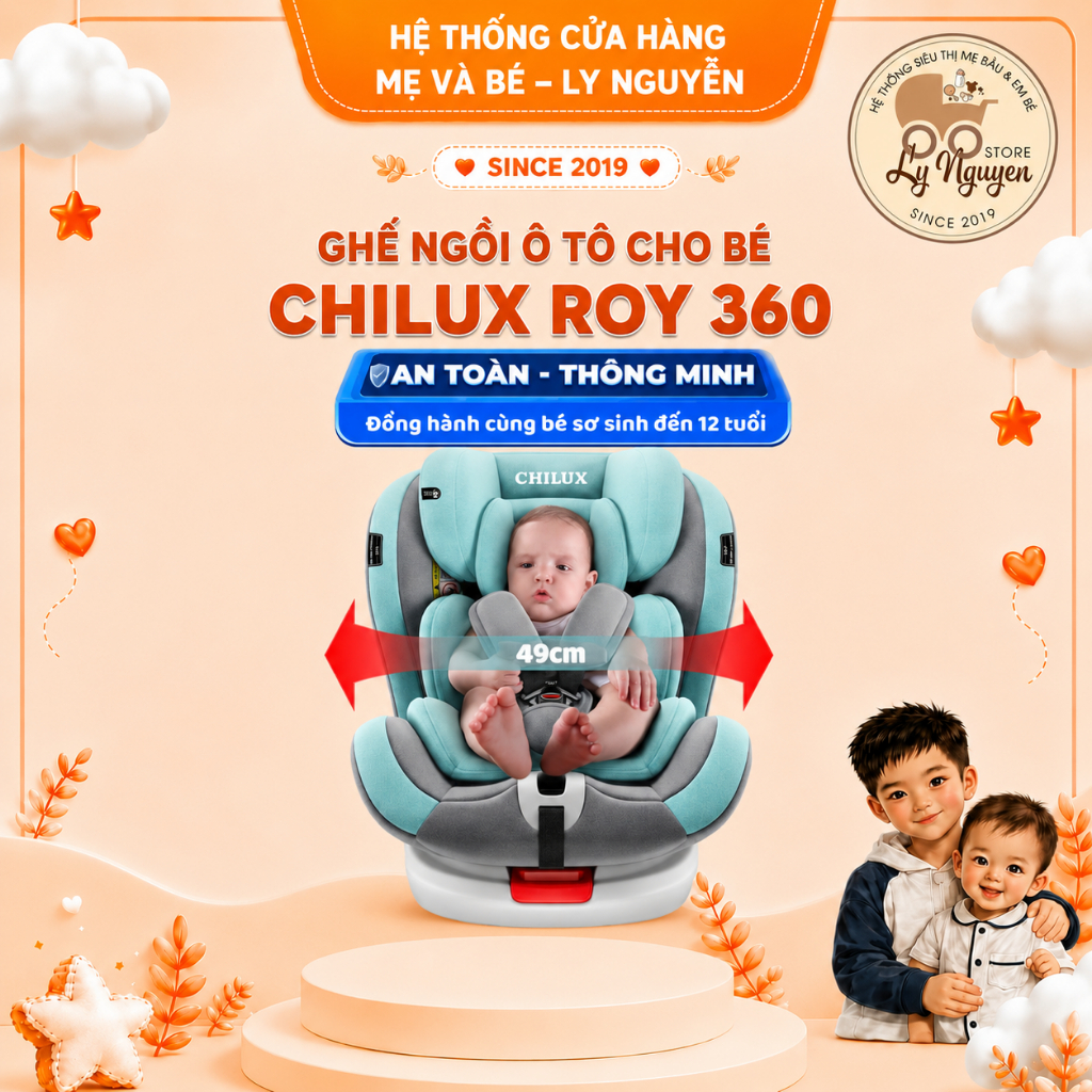 [Ly Nguyễn Store] Ghế ngồi ô tô dành cho bé từ 0 - 12 tuổi CHILUX ROY 360 NEW - An toàn, tiện lợi