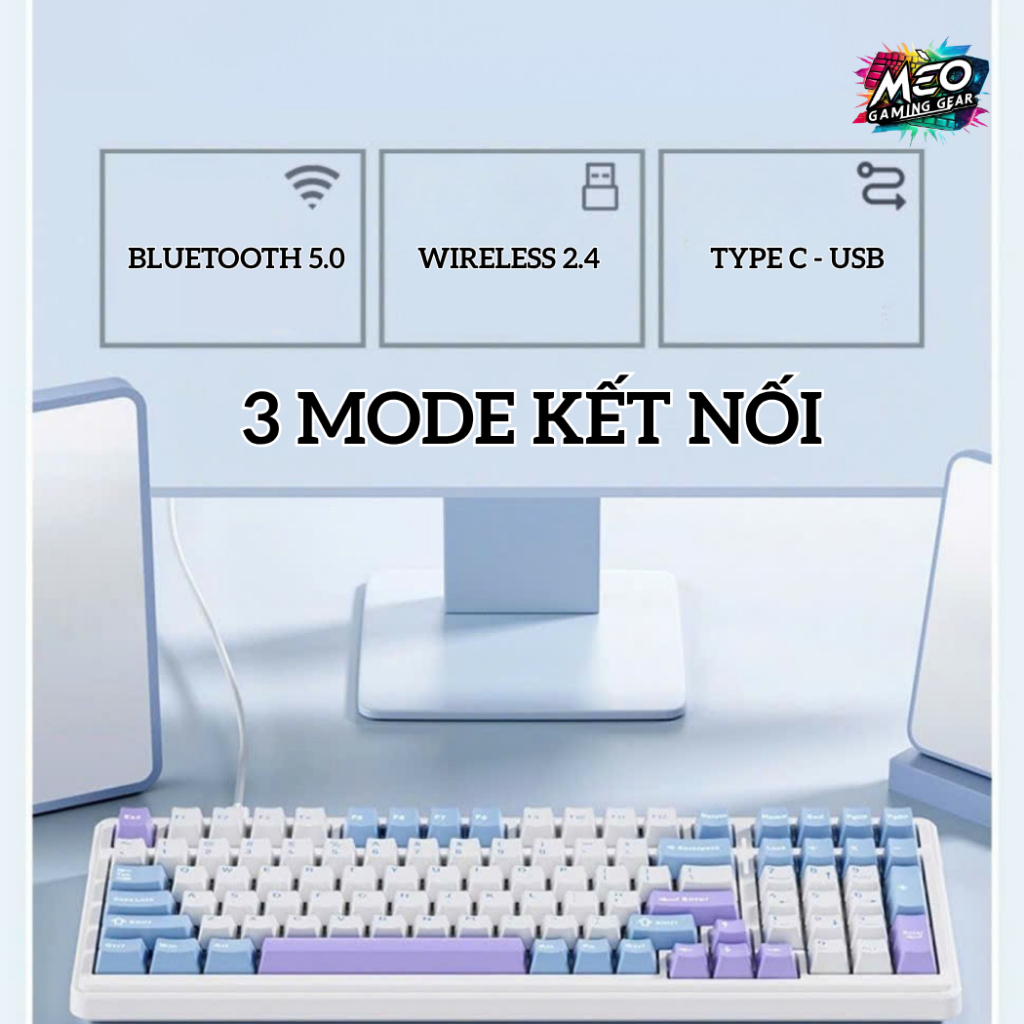 Bàn Phím Cơ Không Dây Aula F99 - 3 Mode - LED RGB - Hotswap 5PIN - Keycap PBT | BigBuy360 - bigbuy360.vn