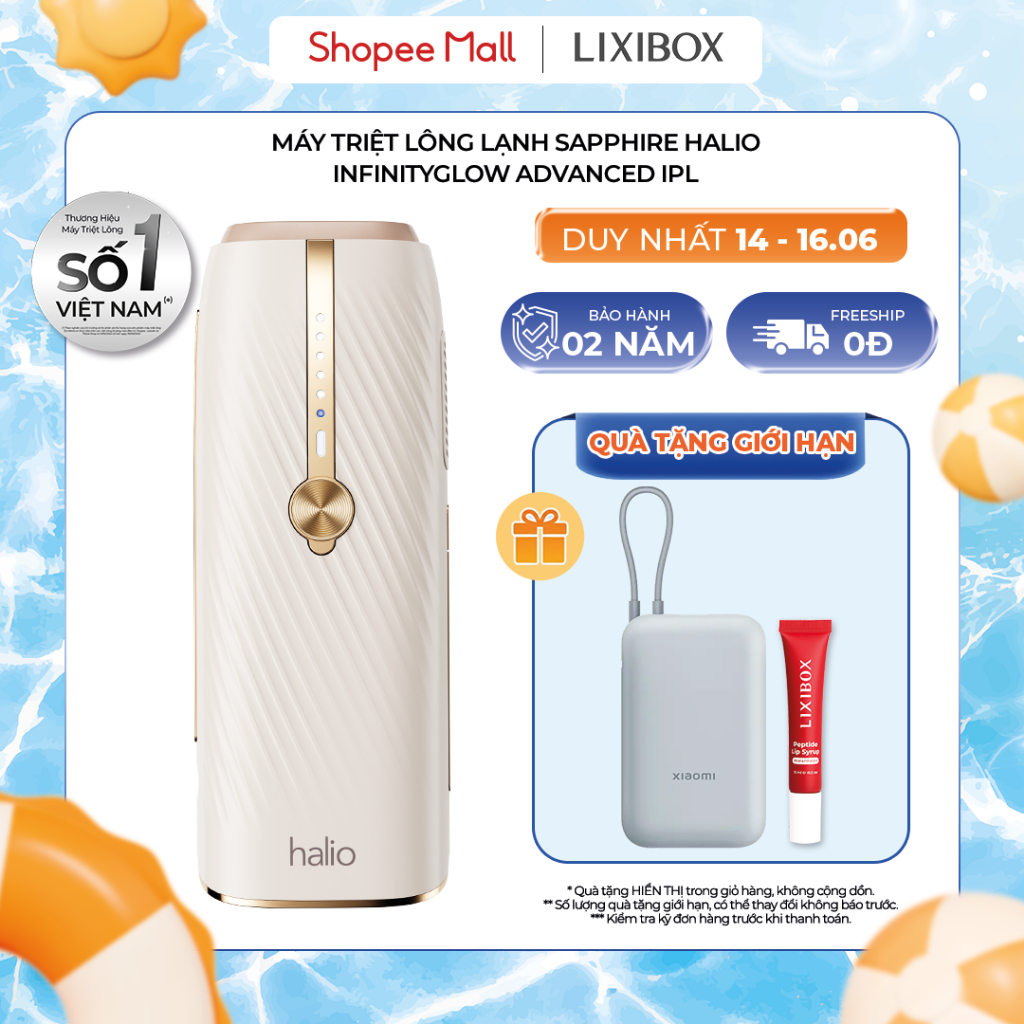 [SPLIVE] Máy Triệt Lông Lạnh Sapphire Halio InfinityGlow Advanced IPL Sapphire Cooling Hair Removal 