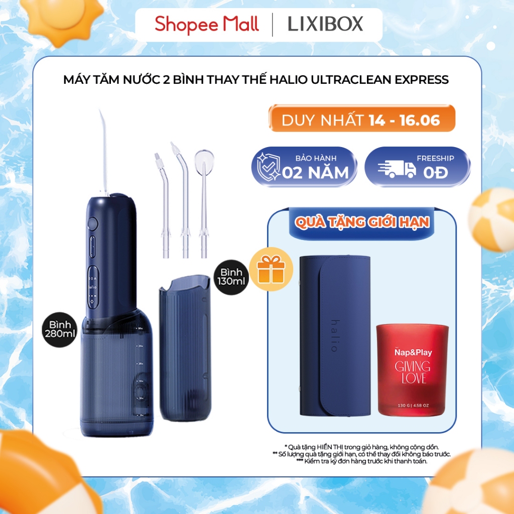 [SPLIVE] Máy Tăm Nước 2 Bình Thay Thế Halio Ultraclean Express Hydro Floss - Kèm Túi Da