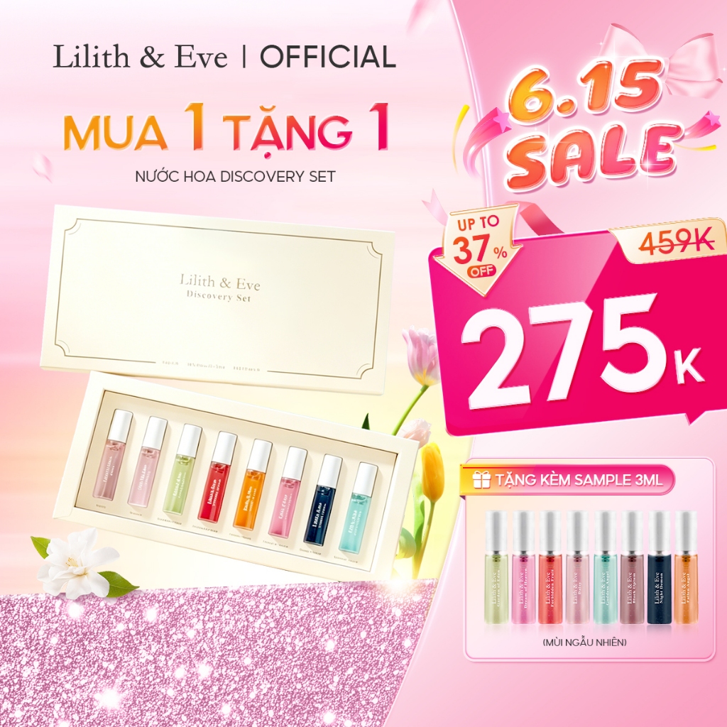 Discovery Set Nước Hoa Mini Lilith and Eve tinh dầu nước hoa lưu hương lâu cho body 3ml