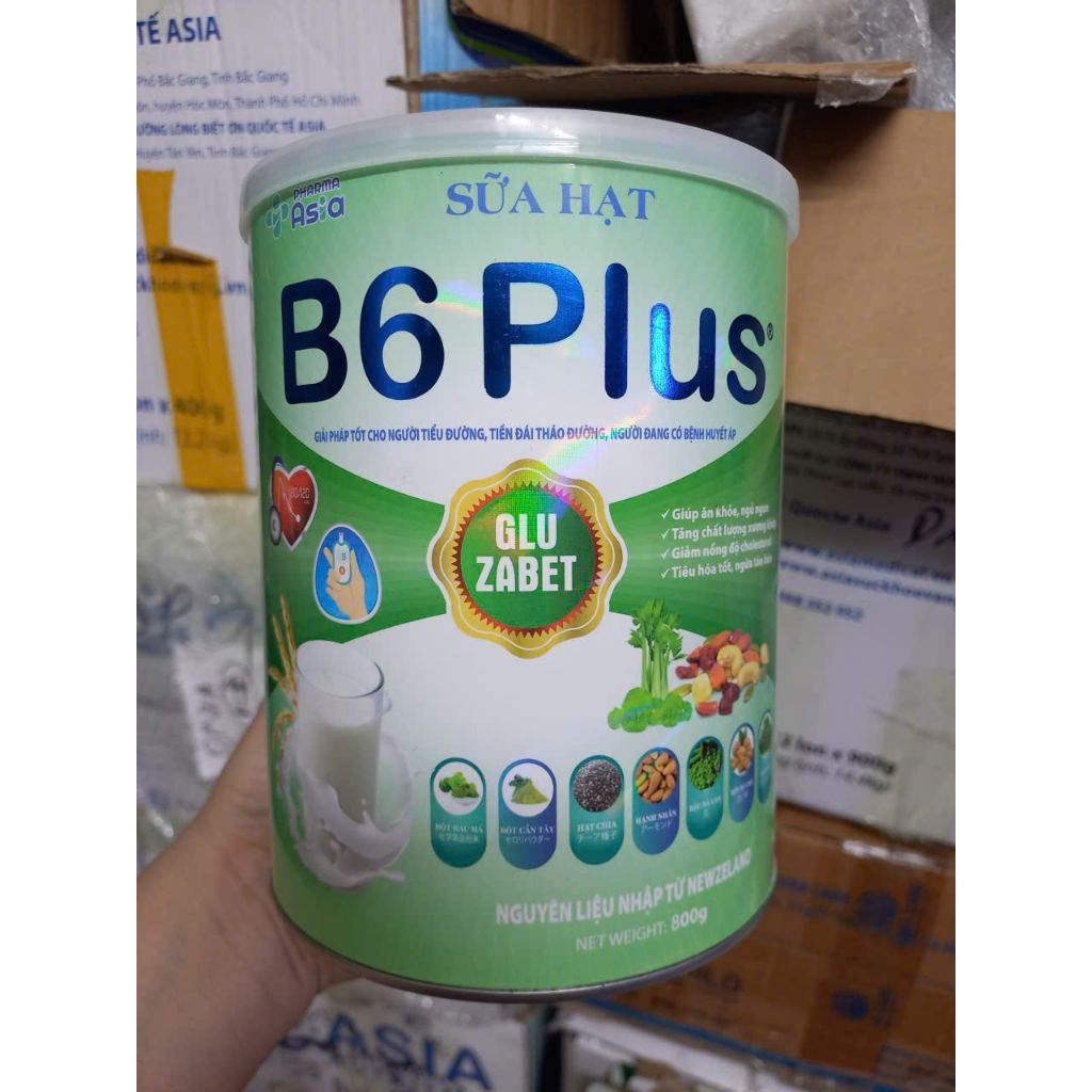 Sữa hạt B6 Plus Gluzabet (tiểu đường), 800g, hạn sử dụng 10/2026