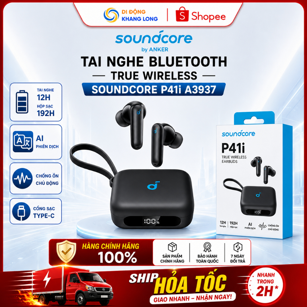 Tai nghe soundcore P41i của Anker, Tai nghe chống ồn thích ứng có bộ sạc điện thoại di động, P41i A3