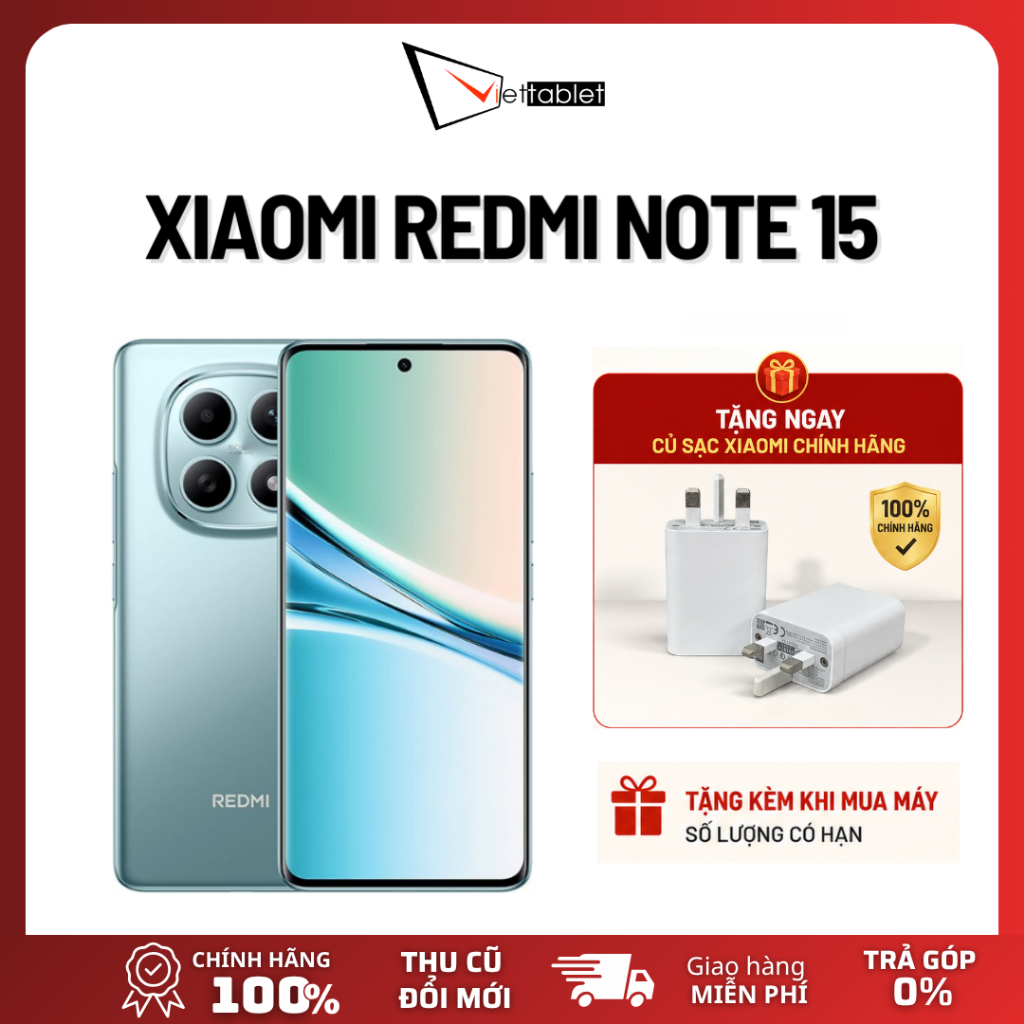 [TẶNG CỦ SẠC CHÍNH HÃNG] Điện Thoại Xiaomi Redmi Note 15 (6GB - 128GB) - Hàng Chính Hãng