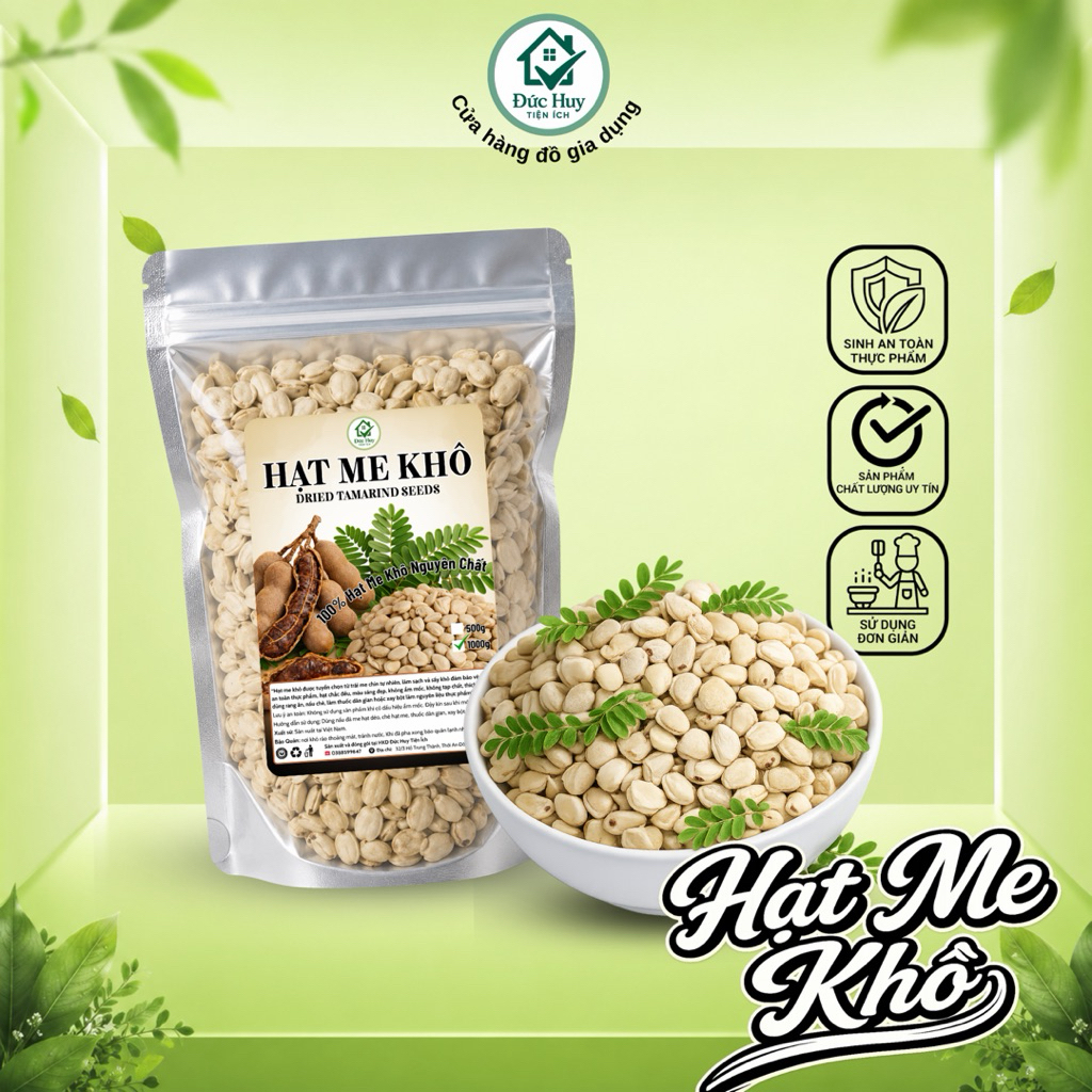 Hạt Me đã tách vỏ 500g/1000g Dùng Làm Đá Me Hạt Dẻo/ Chè Hạt Me Giá Tại Xưởng