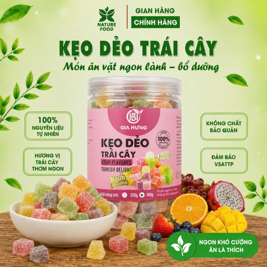 KẸO DẺO TRÁI CÂY THẬP CẨM PHÂN PHỐI BỞI NATURE FOOD ĐẶC SẢN ĐÀ LẠT