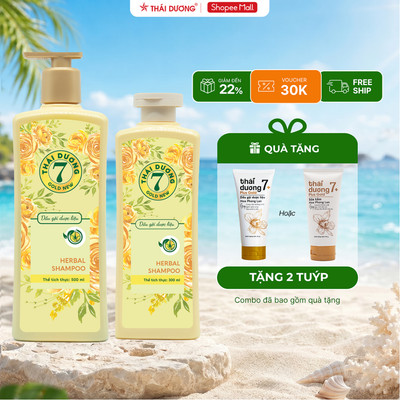 [Live] Combo Dầu gội Thái Dương 7 Gold Hoa Hồng Pháp 500ml tặng 2 Tube Thái Dương 7 Plus Gold 50g