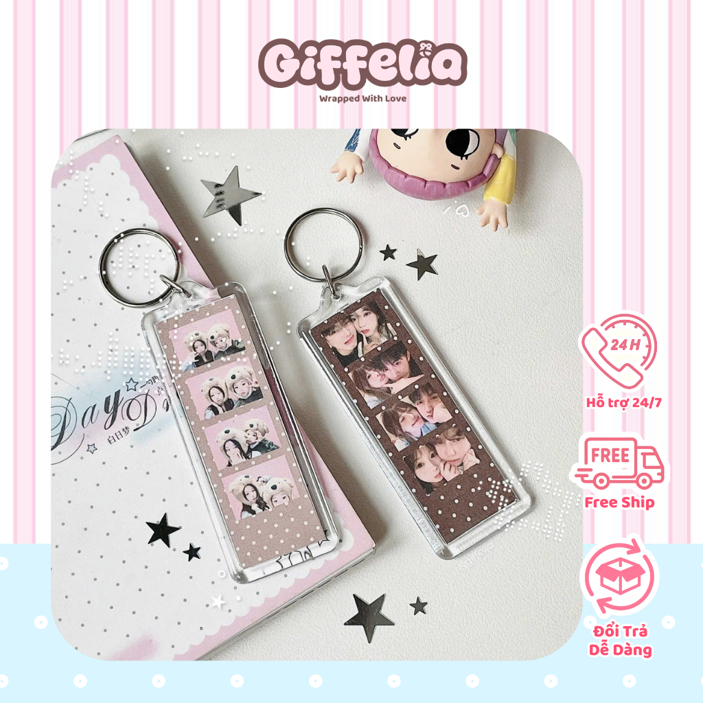 Móc Khóa Ảnh Photobooth Theo Yêu Cầu – In Ảnh Cá Nhân Hóa, Thiết Kế Frame Free, Quà Tặng Bạn Thân & 