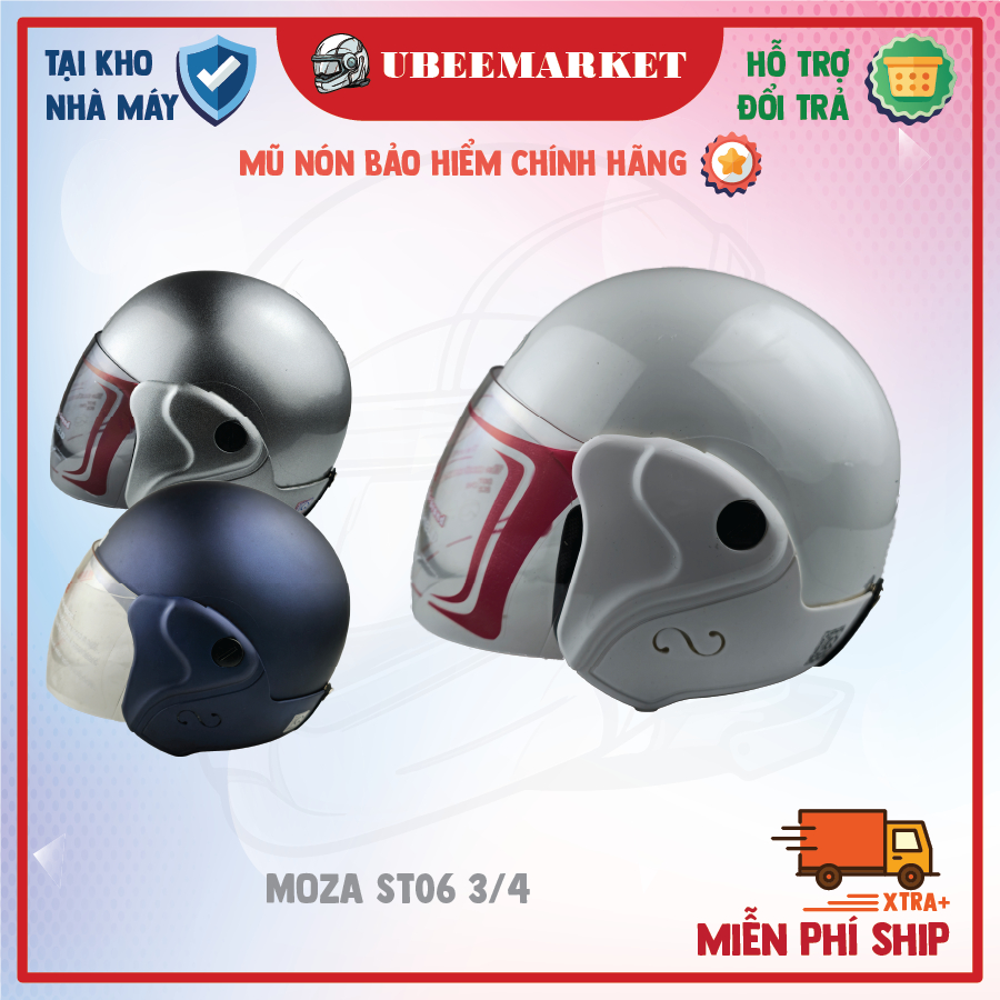 Mũ nón bảo hiểm Moza ST06 3/4 đầu kính CHÍNH HÃNG MOZA