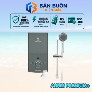 Máy Nước Nóng Ariston AURES PREMIUM+ 4.5P 4500W, có (không) Bơm Trợ Lực, Vòi Sen Kháng Khuẩn
