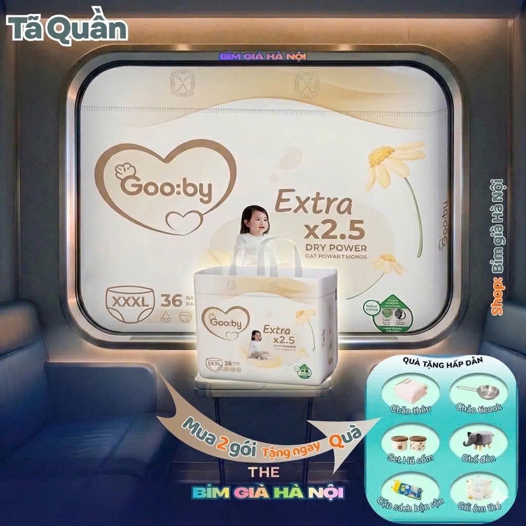 (Mua 2 tặng quà) Quần Gooby XXXL36 4XL32 S52 M50 L42 XL40 Dán MERZY S56 M48 L42 XL38 #bỉm merzy #tã 