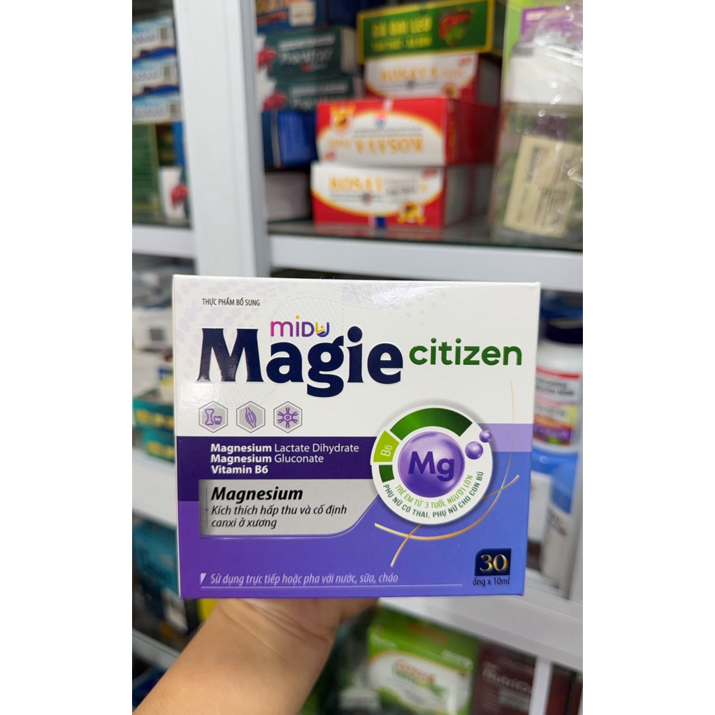 Maggie Citizwb Midu - Pyridol MgB6 hộp 20 ống bổ sung Magie và Vitamin B6 tăng cường sức khỏe