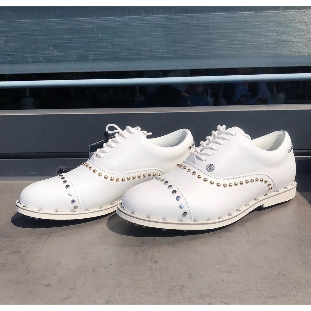 [G/FORE CAO CẤP] Giày Golf Nữ G/Fore Welt Stud Gallivanter 'Snow' Mới | Women Golf Shoes Dây Buộc Ch