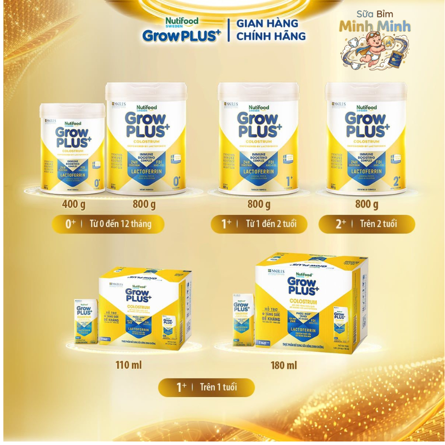 Sữa bột Nutifood Sweden GrowPLUS+ Colostrum Lactoferrin 800g
