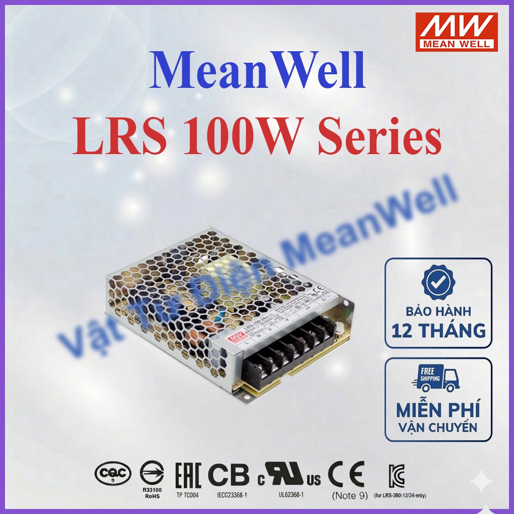 Bộ nguồn tổ ong MEANWELL 100W LRS-100-5, LRS-100-12, LRS-100-15, LRS-100-24, LRS-100-36, LRS-100-48