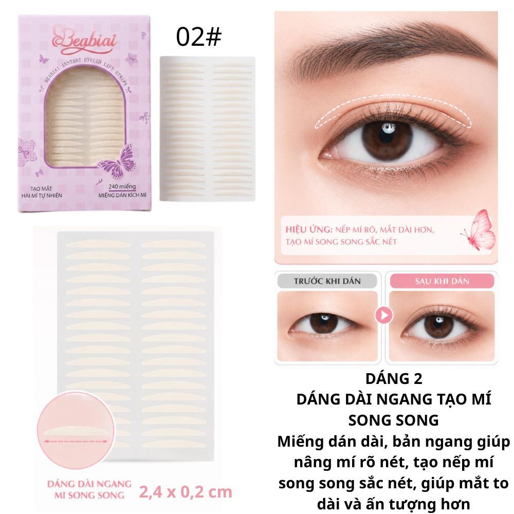 Ảnh 5 của Miếng dán kích mí BEABIAI tạo mắt hai mí tự nhiên và định hình nếp mí rõ nét.
